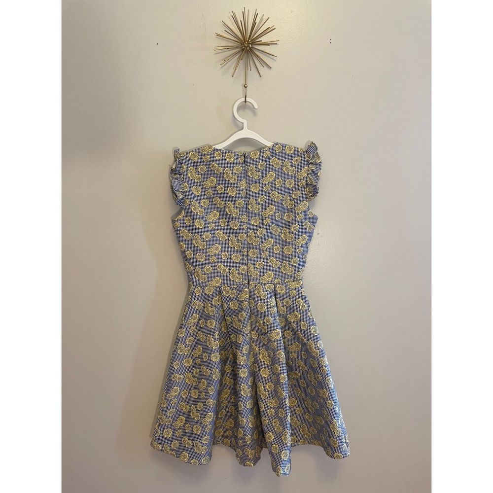 Designer Blue Dress with Yellow Roses - Picture 4 of 4